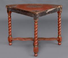 French Red Lacquer Corner Table - 105840