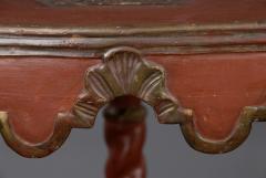 French Red Lacquer Corner Table - 105854