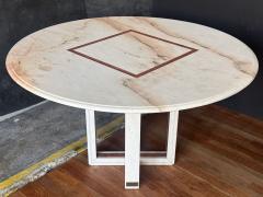French Red and White Marble Center Dining Table 1960 - 3615523