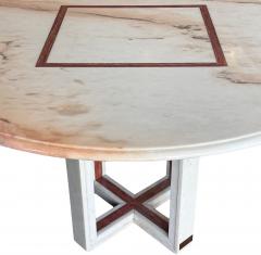 French Red and White Marble Center Dining Table 1960 - 3615526