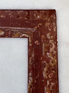 French Red and White Marble Center Dining Table 1960 - 3615531