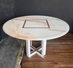 French Red and White Marble Center Dining Table 1960 - 3615532