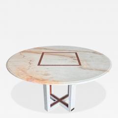 French Red and White Marble Center Dining Table 1960 - 3616320