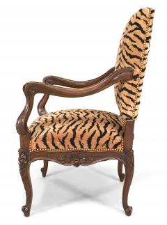 French Regence Faux Tiger Arm Chair - 1404032