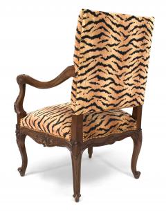 French Regence Faux Tiger Arm Chair - 1404033
