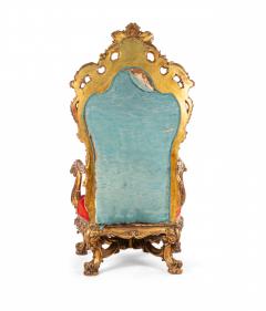 French Regence Red Velvet Throne Chair - 1404172
