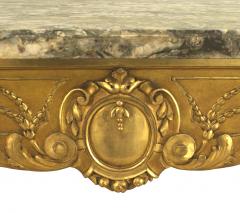 French Regence Style Gilt Center Table with Grey Marble Top - 1424460