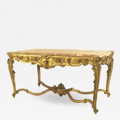 French Regence Style Gilt Center Table with Marble Top - 1428233