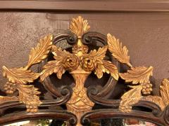 French Regency Antique Mirror of Mahogany and Gilt with Basket of Roses Design - 1301499