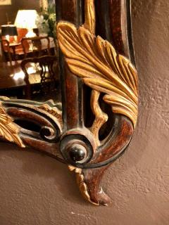 French Regency Antique Mirror of Mahogany and Gilt with Basket of Roses Design - 1301502