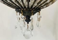 French Regency Empire Style Basket Bronze Crystal Chandelier 9 Arms 12 Lights - 2867115