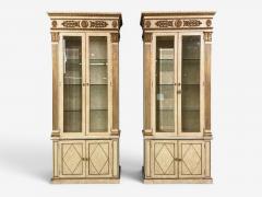 French Regency Monumental Bookcases Cream Painted Wood Gilt France 19th c  - 4651563