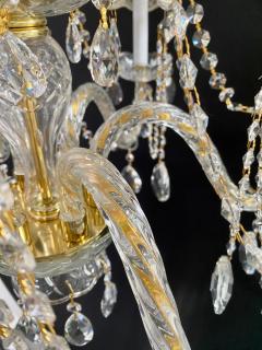 French Regency Style Crystal with Gold Frame Chandelier Custom Shades 12 arms - 3329957