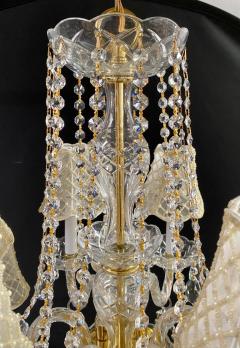 French Regency Style Crystal with Gold Frame Chandelier Custom Shades 12 arms - 3329959