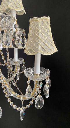 French Regency Style Crystal with Gold Frame Chandelier Custom Shades 12 arms - 3329965