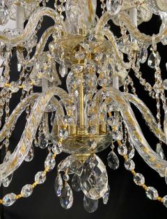 French Regency Style Crystal with Gold Frame Chandelier Custom Shades 12 arms - 3329967