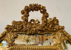 French Regency Style Gilt Wood Octagonal Wall Console or Mantel Mirror - 3078383