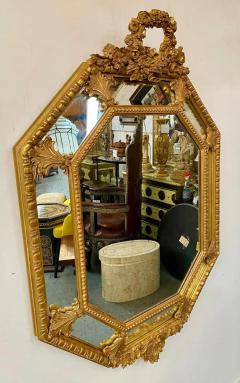 French Regency Style Gilt Wood Octagonal Wall Console or Mantel Mirror - 3078385