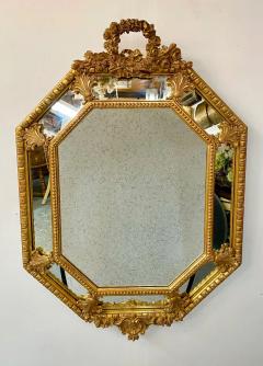 French Regency Style Gilt Wood Octagonal Wall Console or Mantel Mirror - 3078390