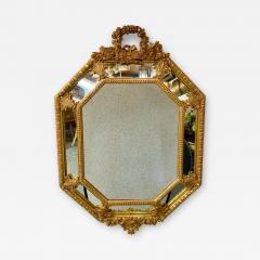 French Regency Style Gilt Wood Octagonal Wall Console or Mantel Mirror - 3081560