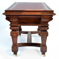 French Renaissance Revival Library Table Writing Desk Walnut 19th Century - 160922
