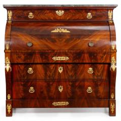 French Restauration Antique Mahogany Cylinder Roll Top Desk circa 1830 - 4501403