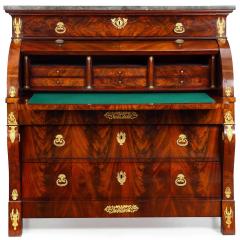 French Restauration Antique Mahogany Cylinder Roll Top Desk circa 1830 - 4501404