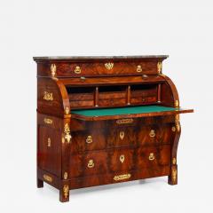 French Restauration Antique Mahogany Cylinder Roll Top Desk circa 1830 - 4504233
