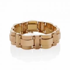 French Retro 18K Gold Tank Track Bracelet - 3289343