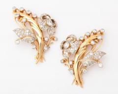 French Retro Diamond and Gold Clip or Brooch - 771160