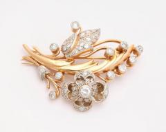 French Retro Diamond and Gold Clip or Brooch - 771163