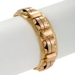 French Retro Pink and Yellow Gold Link Bracelet - 406711