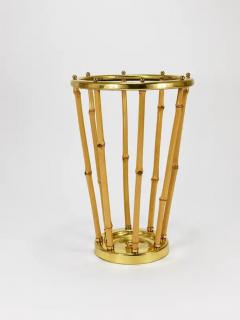 French Riviera Bamboo Brass Midcentury Umbrella Stand Austria 1950s - 4067902
