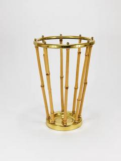 French Riviera Bamboo Brass Midcentury Umbrella Stand Austria 1950s - 4067910