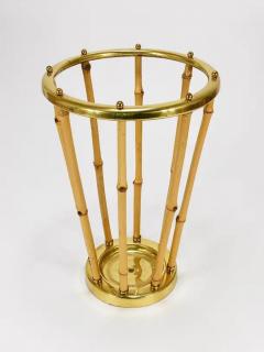 French Riviera Bamboo Brass Midcentury Umbrella Stand Austria 1950s - 4067950