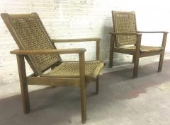 French Riviera Style Pair of Reclining Rope Lounge Chair - 414207