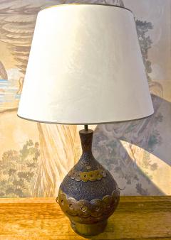 French Riviera Style awesome crackle gold ceramic lamp - 2619637