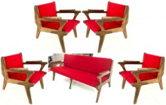 French Riviera awesome olive tree brutalist seating set of 1 couch and 4 chairs - 1679849