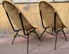 French Riviera charming pait of egg shaped rattan chairs - 2669293