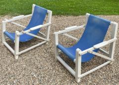 French Riviera pair of rarest adjustable outdoor beach house lounge chairs - 2107936