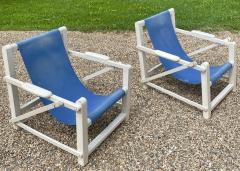 French Riviera pair of rarest adjustable outdoor beach house lounge chairs - 2107937