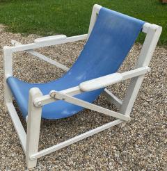 French Riviera pair of rarest adjustable outdoor beach house lounge chairs - 2107939