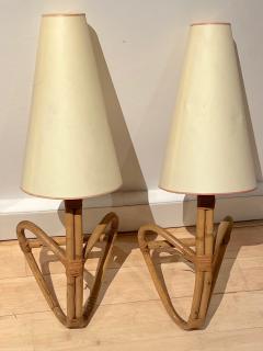 French Riviera style awesome pair of bamboo sconces - 2817967