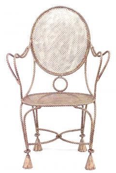 French Rope Tassel Gilt Arm Chairs - 1378707