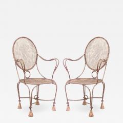 French Rope Tassel Gilt Arm Chairs - 1382936