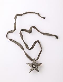 French Rose Diamond Five Pointed Star Brooch Pendant - 4331257