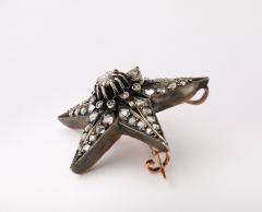 French Rose Diamond Five Pointed Star Brooch Pendant - 4331260