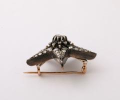 French Rose Diamond Five Pointed Star Brooch Pendant - 4331263