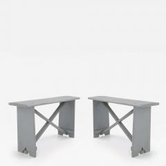 French Rustic Chic Wooden Benches - 3655113