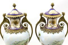 French S vres Porcelain Bronze Mounted Cobalt Raised Gilt Gold Covered Urn - 4557093